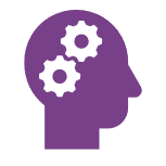 Head icon with gears to indicate reflective thinking